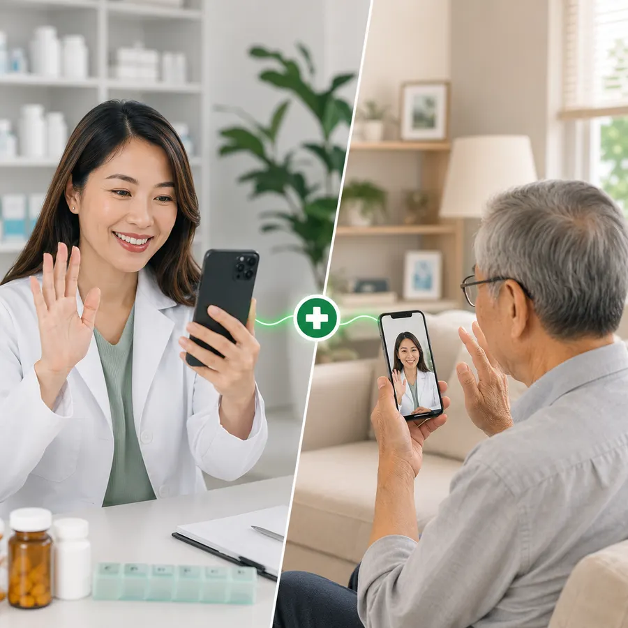 Dược sĩ Compass AgeWell tư vấn cho người cao tuổi qua điện thoại